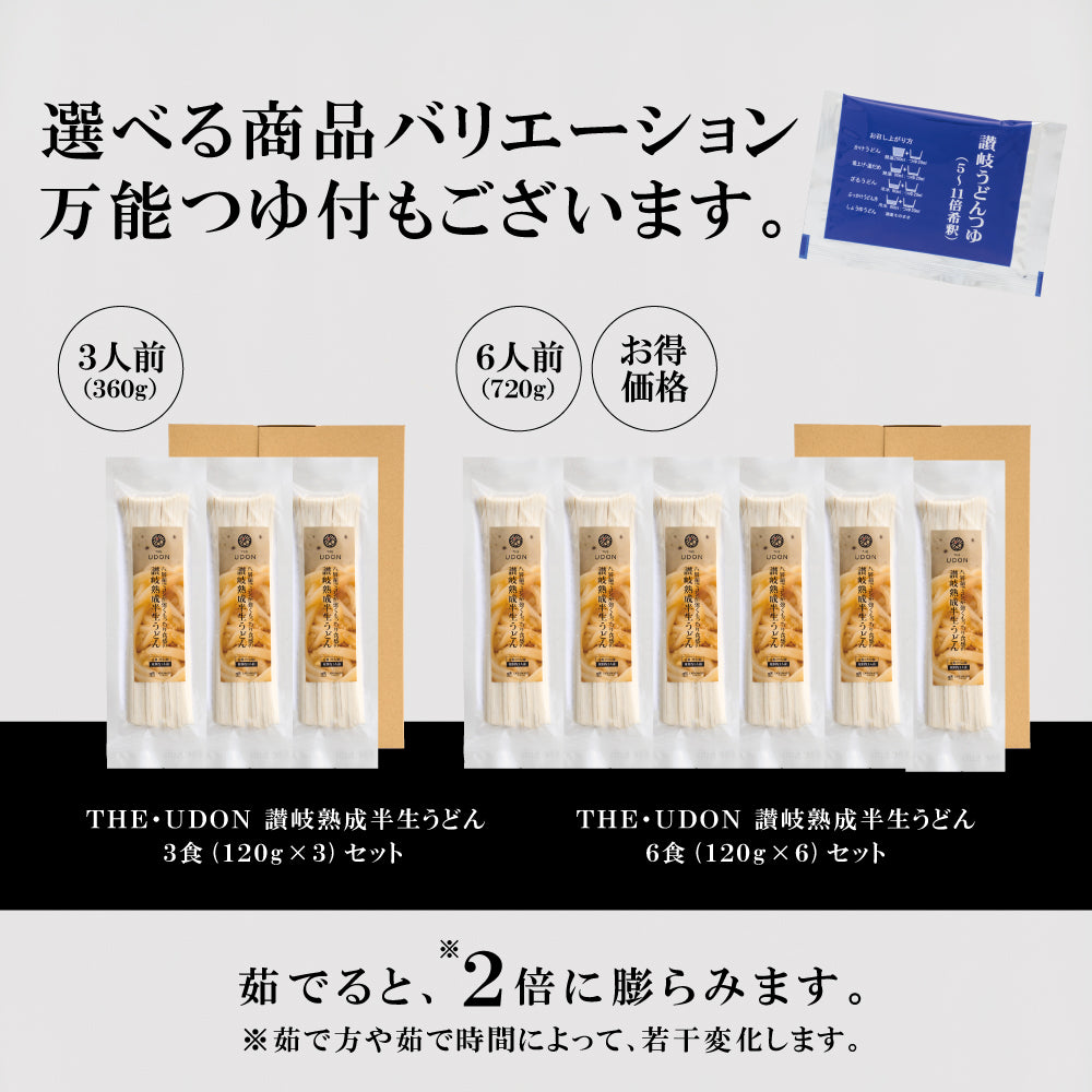 THE･UDON 讃岐熟成半生うどん 並麺 (中太麺) 3～6食入｜全国送料無料